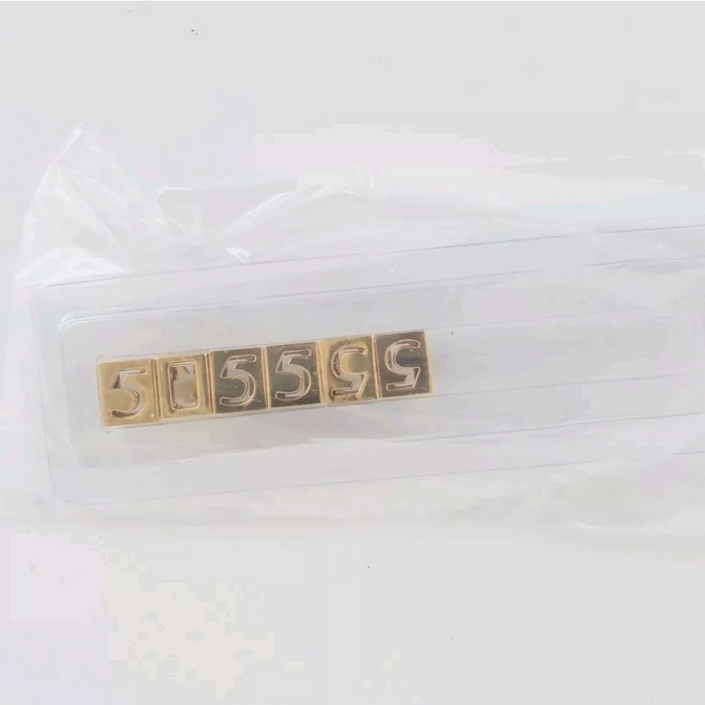Fire Mountain Bead Co Jill Wiseman jewelry slide lock Number 5pcs Set Gold Tone